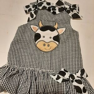 Mud Pie little girls  12 to 18 months  Cow dress